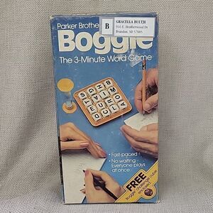 BOGGLE 3 minute word game parker brothers ( 1983 ) edition complete. Red Boggle